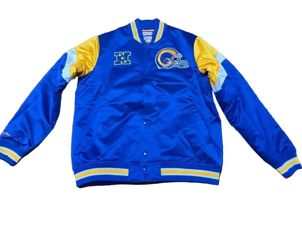 Saint Louis LA Los Angeles Rams Mitchell & Ness Jacket Men’s Large L New NWOT